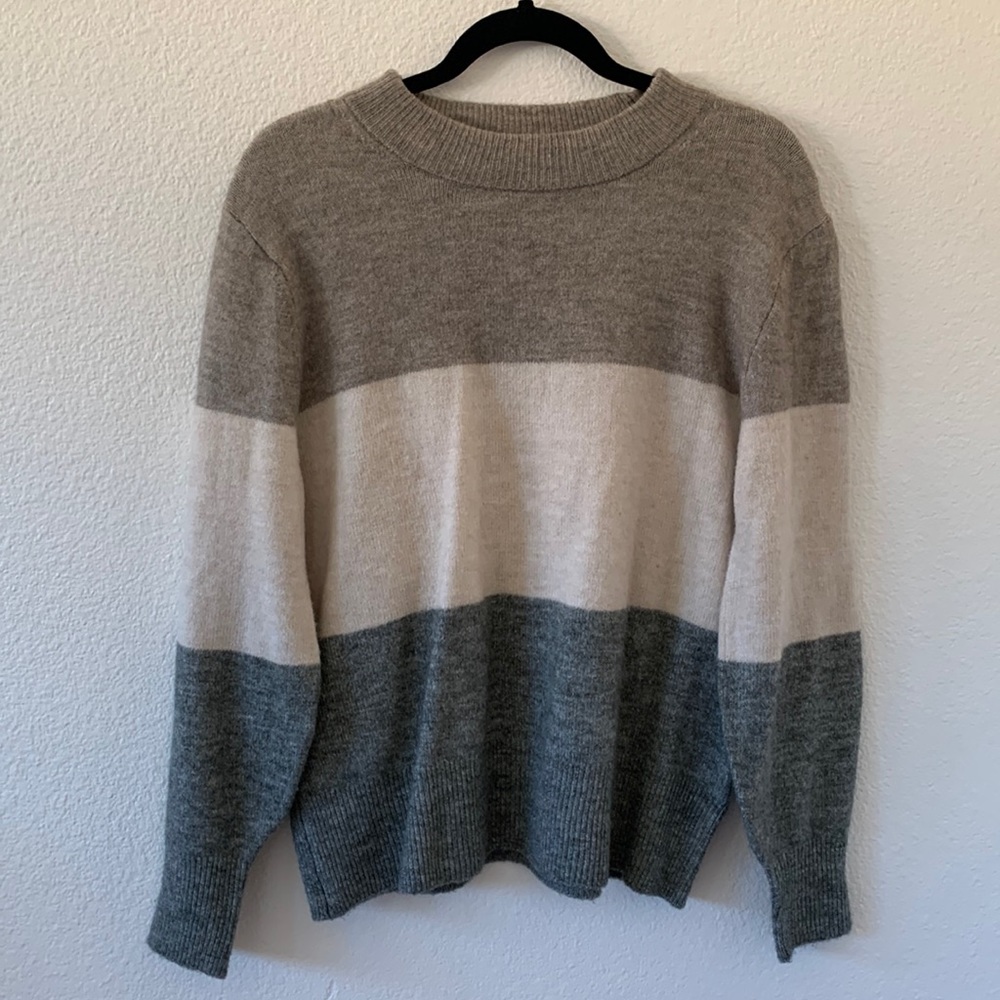Color block wool Crewneck